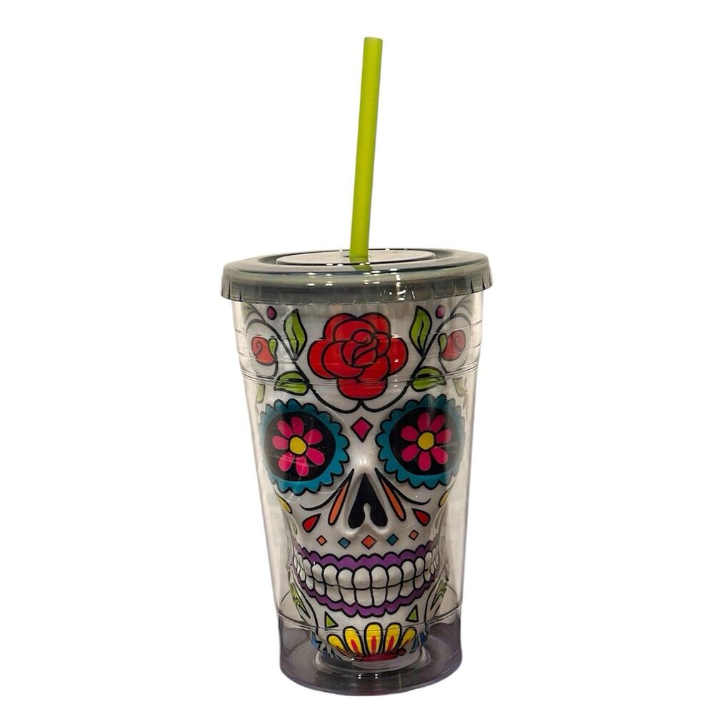 Day of the Dead Sugar Skull InsulatedTumbler 18oz.